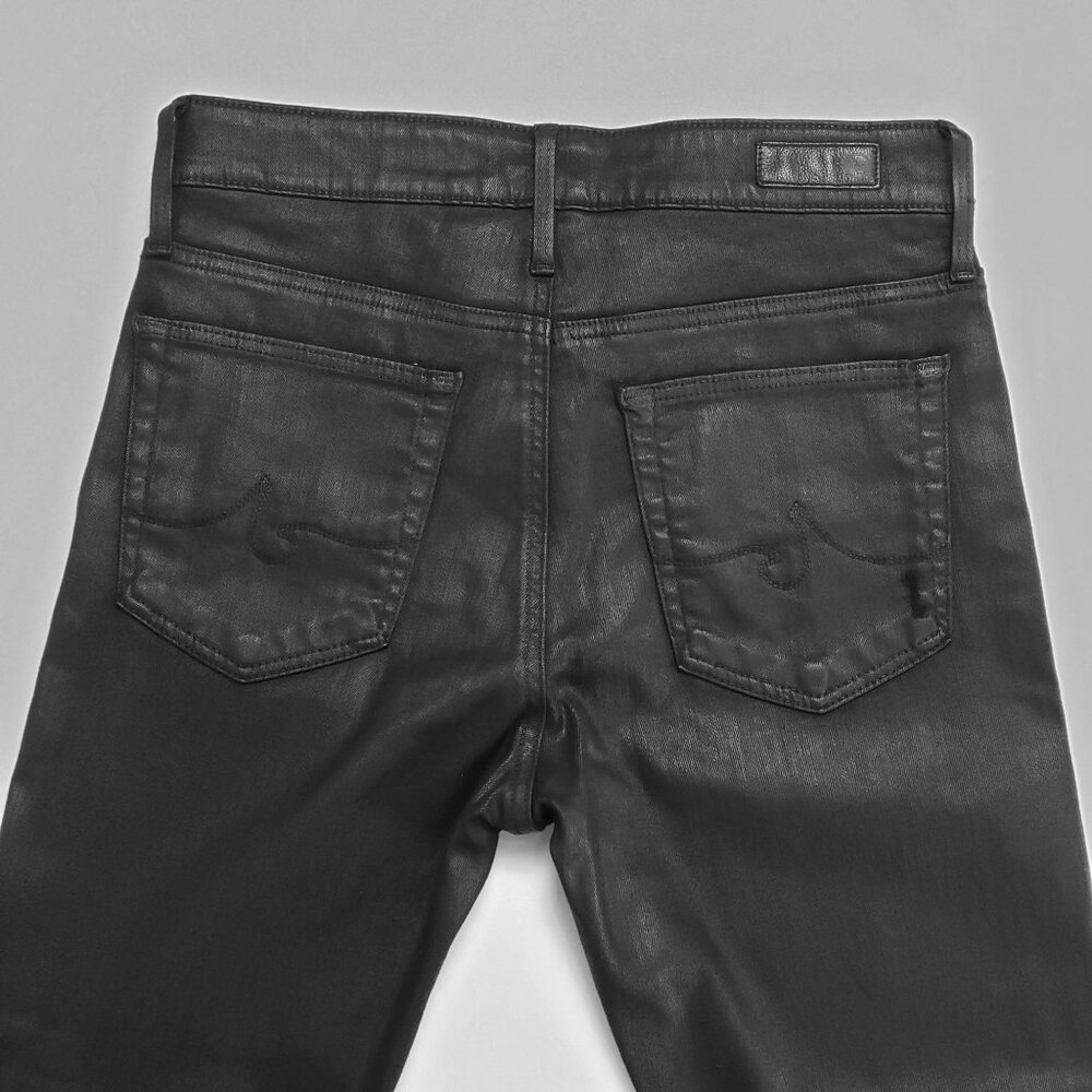 AG Adriano Goldschmied The Farrah Skinny Distressed Women's 27 Black Leatherette - Picture 11 of 16